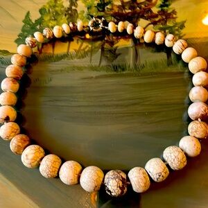 Chunky natural stone beaded necklace